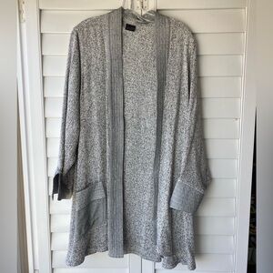 Dairi Made in Morocco Textured Gray Open Cardigan Boho Sweater